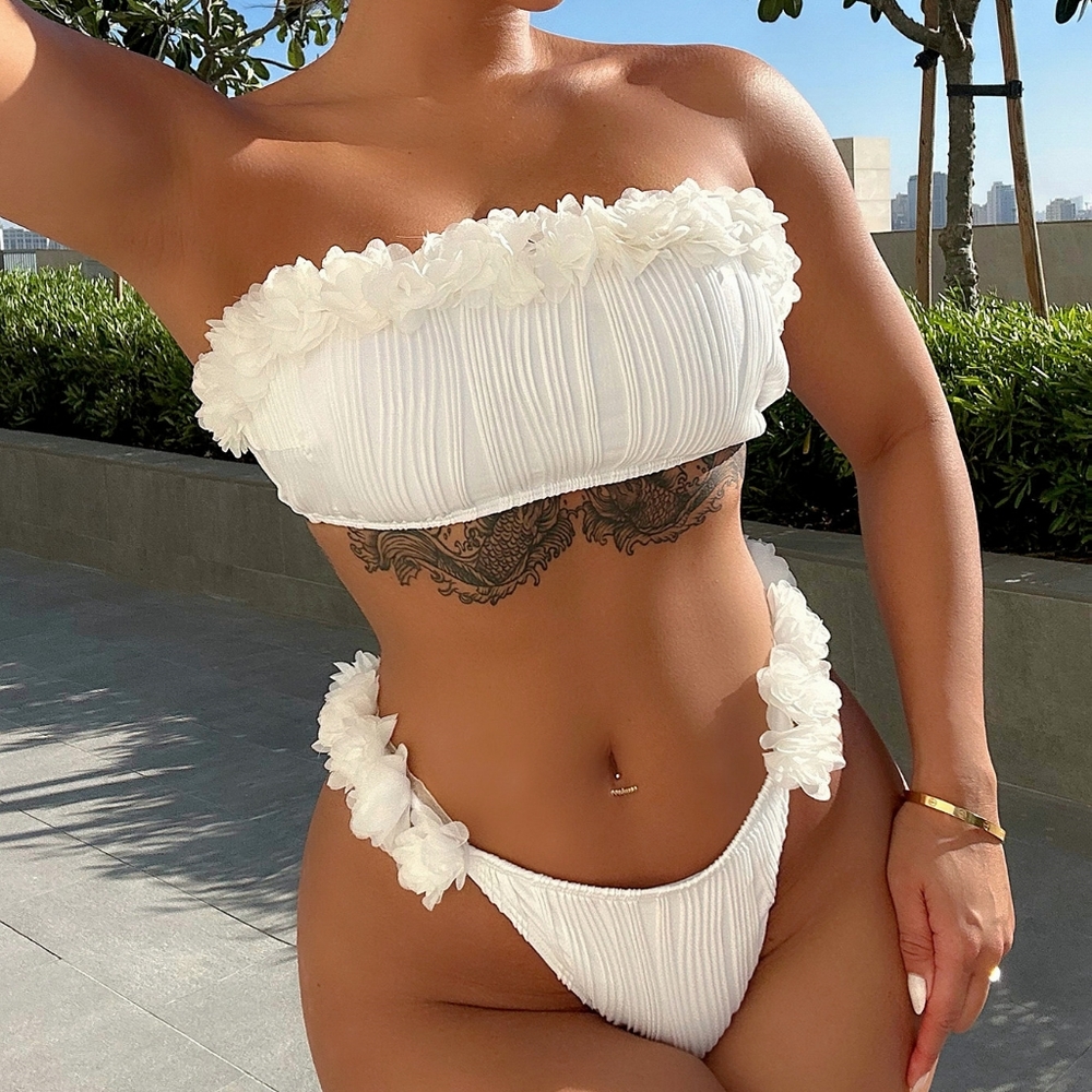 Pure Pearl Tie Back Bikini Set